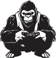 Gaming Gorilla Grip Strong Primate Emblem Mighty Muscle Mastery Primate Powerplay Logo