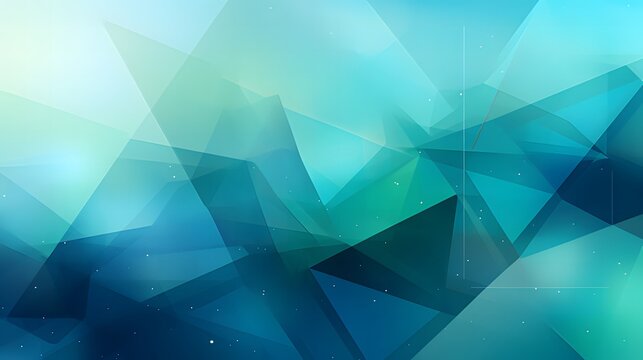 Energetic Overlap: Dynamic Design Geometry with Overlapping Triangles and Circles in Cool Blues and Greens - Versatile Background for Modern Applications