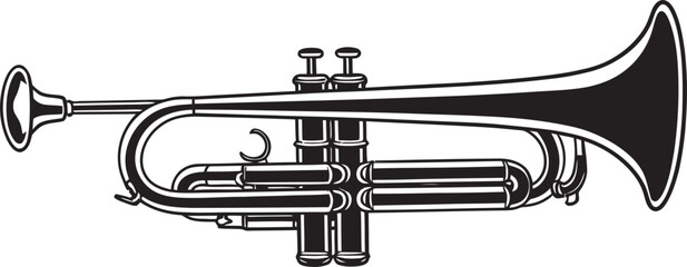 Tonal Trumpet Musical Instrument Emblem Harmonic Horn Music Trumpet Icon Symbol