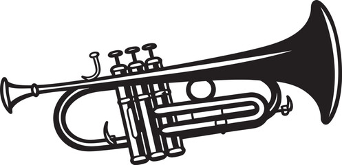 Brass Resonance Musical Trumpet Emblem Golden Horn Iconic Trumpet Logo Design