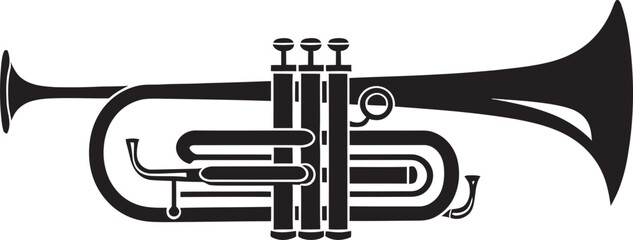 Brass Bliss Golden Trumpet Vector Harmonic Pulse Iconic Trumpet Logo