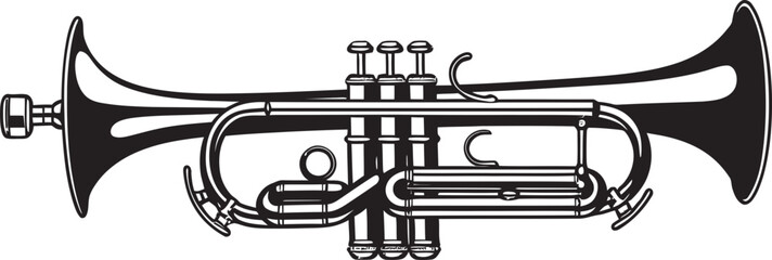 Trumpet Harmony Melodic Emblem Design Brass Bliss Golden Trumpet Vector