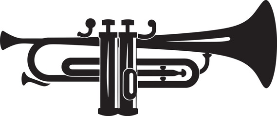 Trumpet Crescendo Iconic Emblem Brass Radiance Golden Trumpet Symbol