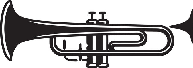 Serenade Sounds Trumpet Icon Vector Musical Majesty Trumpet Emblem Design