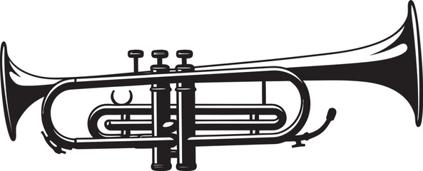 Harmonic Flare Trumpet Vector Symbol Sonic Serenity Iconic Trumpet Design