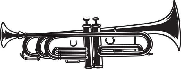 Golden Echo Trumpet Icon Design Harmonic Bliss Music Trumpet Symbol