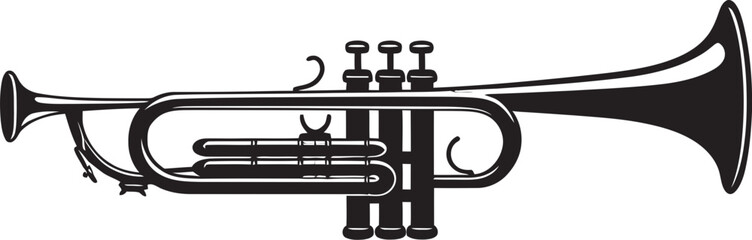 Trumpet Harmony Melodic Emblem Brass Crescendo Iconic Trumpet Icon © ROHIT