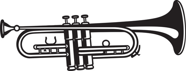 Sonic Serenity Melodic Trumpet Emblem Trumpet Harmony Iconic Vector Design