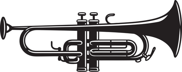 Golden Melody Iconic Trumpet Emblem Sonic Serenade Music Trumpet Symbol