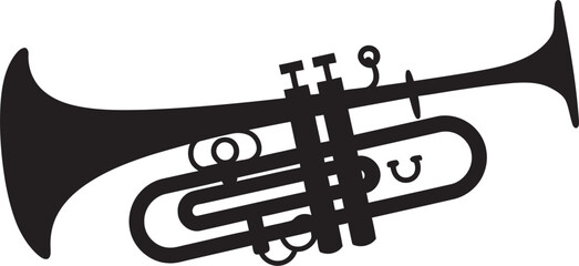 Melodic Marvel Golden Trumpet Symbol Brass Brilliance Musical Horn Logo
