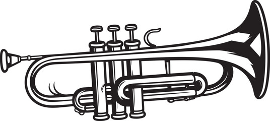 Trumpet Tempo Dynamic Icon Emblem Musical Mastery Golden Trumpet Design