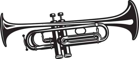 Rhythmic Resonance Trumpet Vector Symbol Golden Groove Musical Trumpet Icon Design