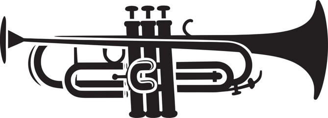 Rhythmic Resonance Sound Icon Vector Golden Groove Musical Trumpet Logo