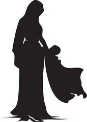Veiled Virtue Traditional Hijab Mother and Baby Vector Modest Moments Hijab Mom and Newborn Logo