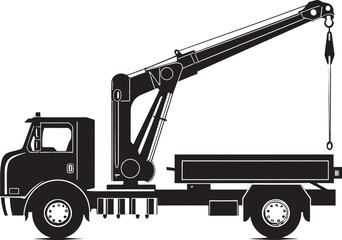 Skyward Solutions Truck Crane Logo Icon CraneCraft Versatile Truck Crane Vector Emblem