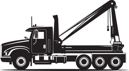 Heavy Hauler Crane Truck Symbol Design Towering Titan Truck Crane Icon Logo
