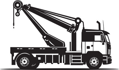 Crane Craft Truck Crane Icon Emblem Mighty Machine Crane Truck Vector Logo