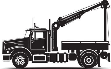 Tower Titans Crane Truck Vector Symbol Elevated Efficiency Truck Crane Logo