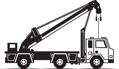 Elevated Efficiency Truck Crane Logo Gear and Gantry Crane Truck Icon Design