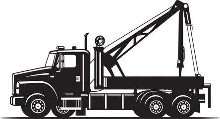 Skyward Strength Crane Truck Vector Symbol High Rise Hauler Truck Crane Logo Design