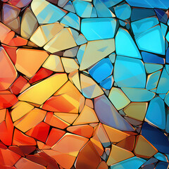 Warm to cool gradient in geometric glass shapes