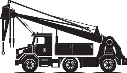 Towering Transporter Truck Crane Vector Emblem Skyward Solutions Crane Truck Symbol Icon