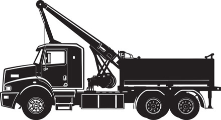 Naklejka premium Industrial Titans Crane Truck Emblem Skyward Solutions Truck Crane Symbol