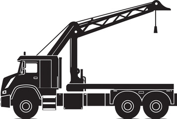 HoistHero Crane Truck Icon Emblem Titan Hauler Truck Crane Vector Symbol
