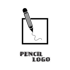 Unique and simple pencil logo template