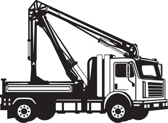 Heavy Hoist Crane Truck Symbol Design Tower Titan Truck Crane Icon Logo