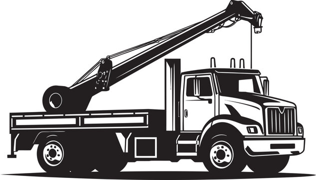 Crane Commander Truck Crane Logo Gear and Lifts Crane Truck Icon Design