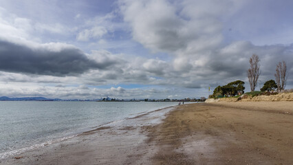clouds over the beach