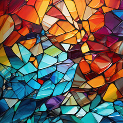 Captivating abstract with contrasting warm and cool glass hues