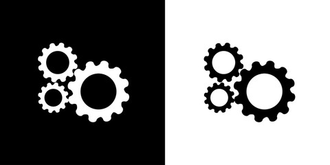 Settings icon. Business icon. Tool icon. CEO icon. Black icon. Black line icon. Silhouette. - obrazy, fototapety, plakaty
