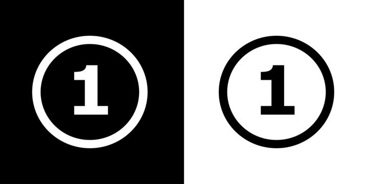 Number 1 icon. Business icon. Tool icon. CEO icon. Black icon. Black line icon. Silhouette.