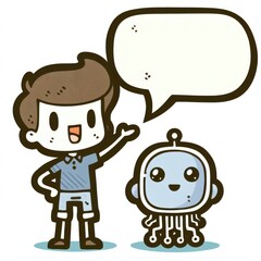 Cartoon about new technologies, new ideas