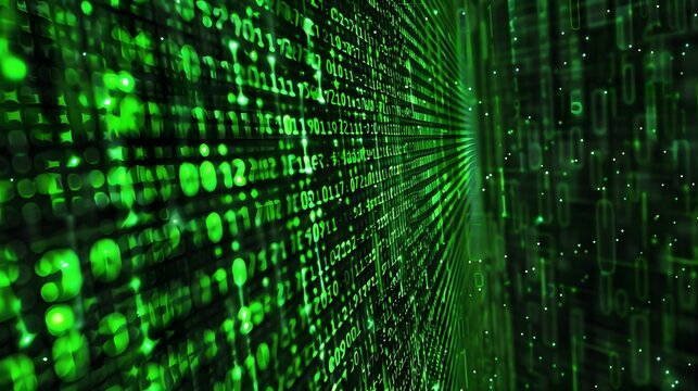 binary digits in motion, matrix-style backdrop ideal for tech programming
