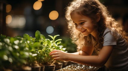 child holding a plant