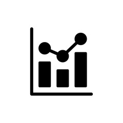 Growing graph Icon vector isolated on white background. Chart icon. Graph vector