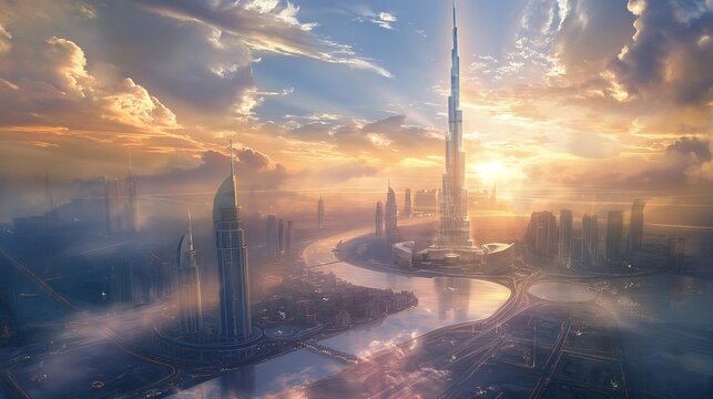 "Dawn's Embrace: The Promise of Tomorrow at Burj Khalifa"
