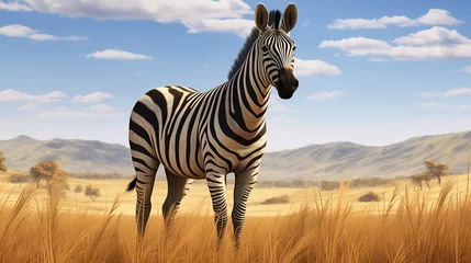 Tuinposter zebra in the savannah © qaiser