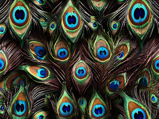 peacock feather background, peacock feathers on dark background 