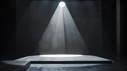 Contemporary theater lit by a single spotlight Focus on design