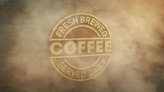 Coffee Roasting Steam Over Cafe Sign