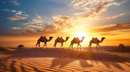 Rolgordijnen camel in the desert © Suparak