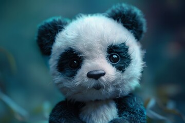 Toy panda with sad eyes