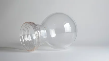 Fotobehang A clear plastic cup with a thick rubber bulb on one end used for fire cupping to create suction by heating up the air inside the cup. © Justlight