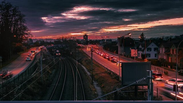 Coucher de Soleil Vibrant sur Mulhouse