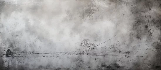 Photo sur Plexiglas Gris foncé A monochrome photo of a concrete wall against a grey cloudy sky, showcasing a natural landscape with cumulus clouds and a contrasting horizon