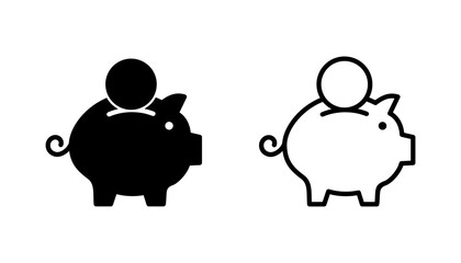 Piggy bank icon vector. piggy money icon